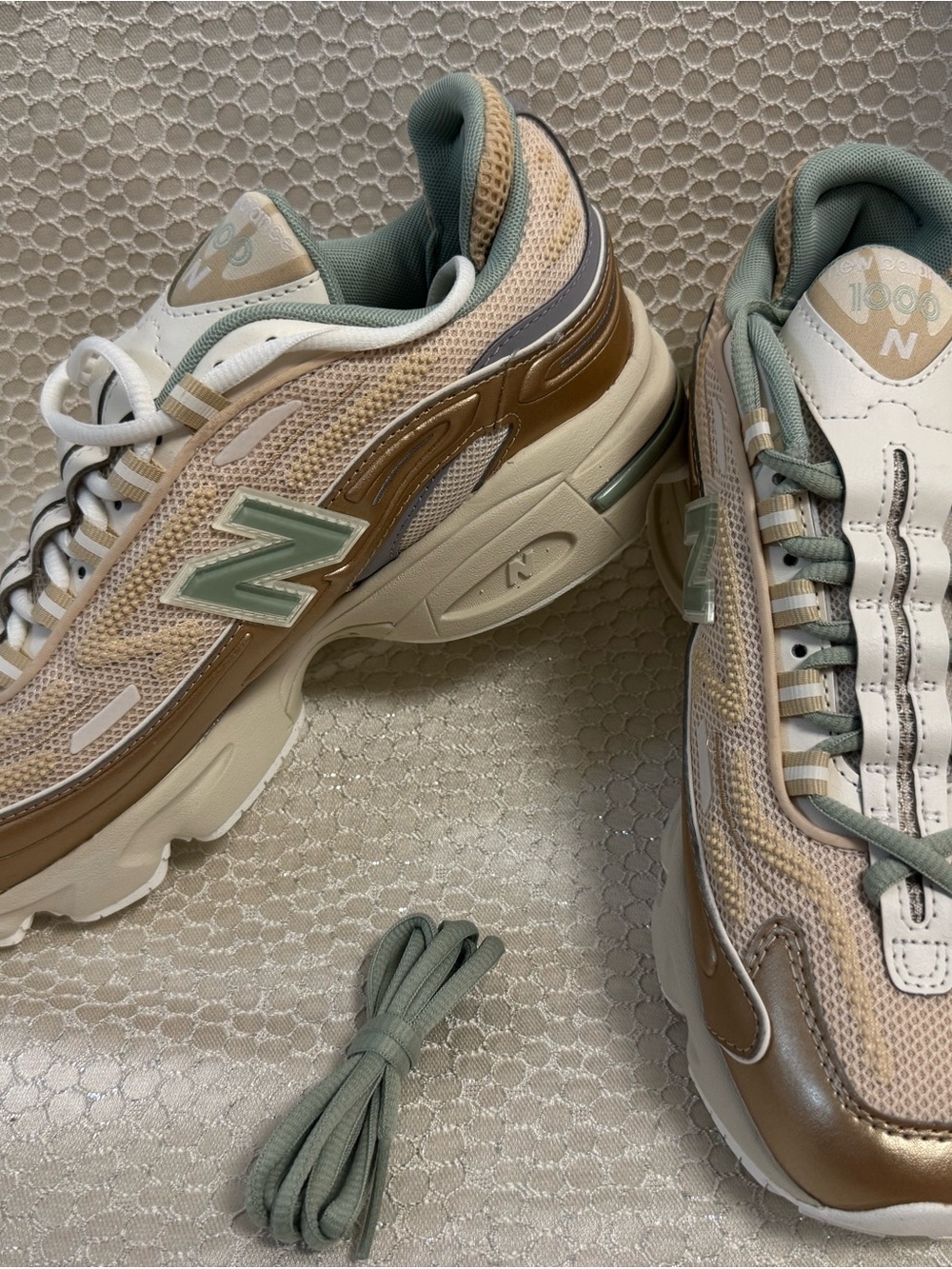 New Balance Women's Beige & Sage Athletic Sneakers